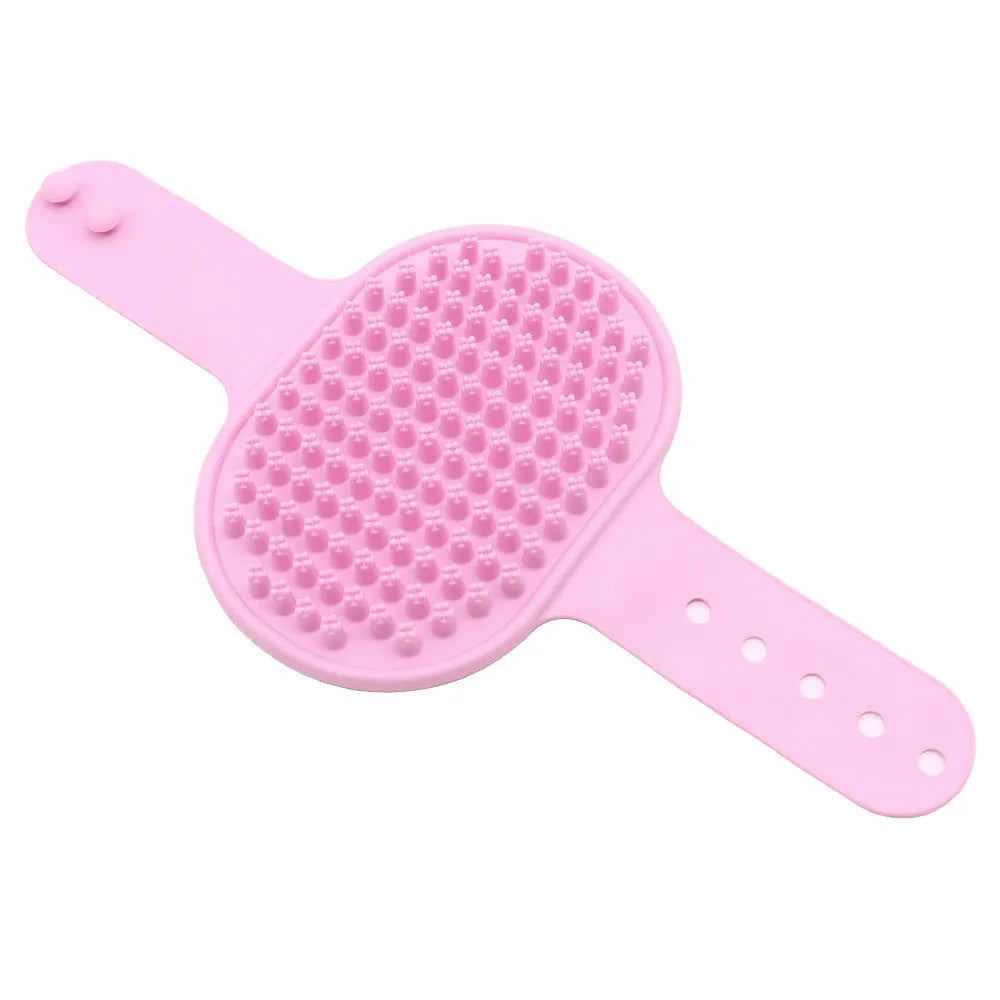 Soft Silicone Pet Bath Brush for Dogs & Cats - Dual-Sided Grooming Massage Tool with Waterproof Design, Removes Loose Hair Durin