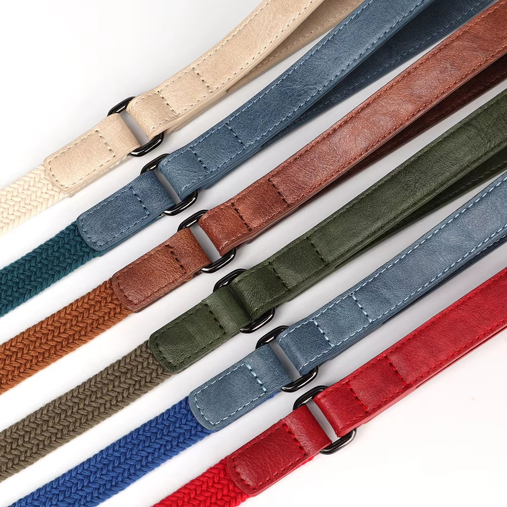 5ft Durable Nylon Dog Leash with Soft PU Leather Handle – Strong Walking Lead for Small Medium and Large Dogs