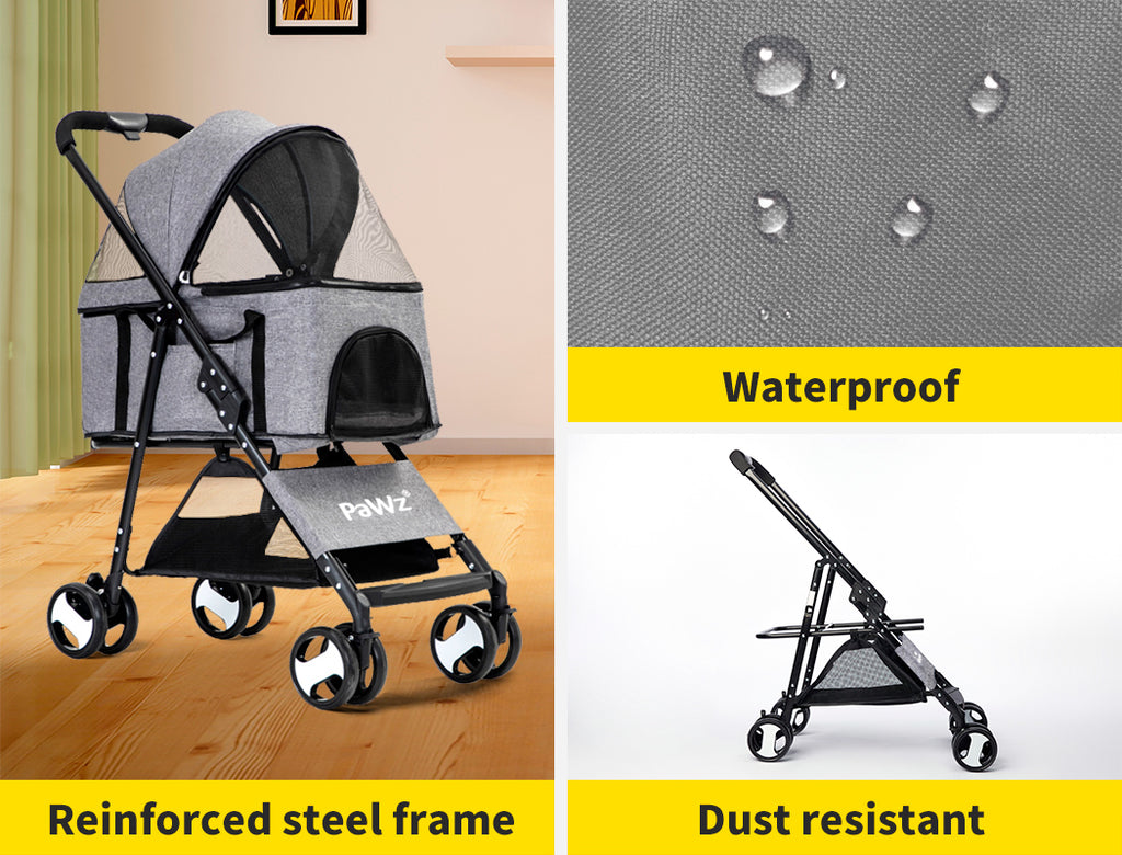 Pawz Pet Stroller Dog Cat Travel Carrier Bicycle Trailer Pram Foldable Pushchair