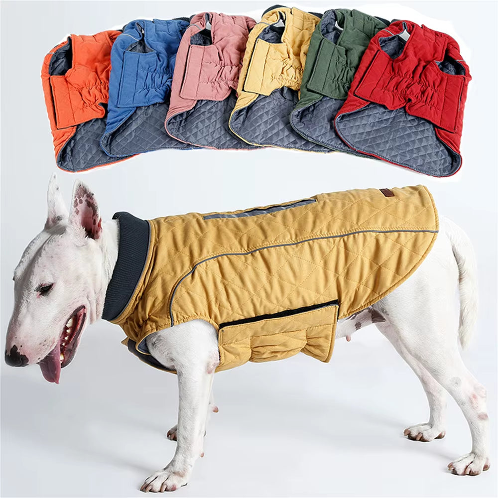 Winter Big Dog Coat Clothes Warm Reflective Pet Vest Jacket for Small Medium Large Dogs Bull Terrier Weimaraner Disfraz Perro