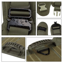 Tactical Dog Harness Leash Collar Molle Pouches for Medium Large Dogs Training Military Pet Vest Adjustable Service Dog Harness
