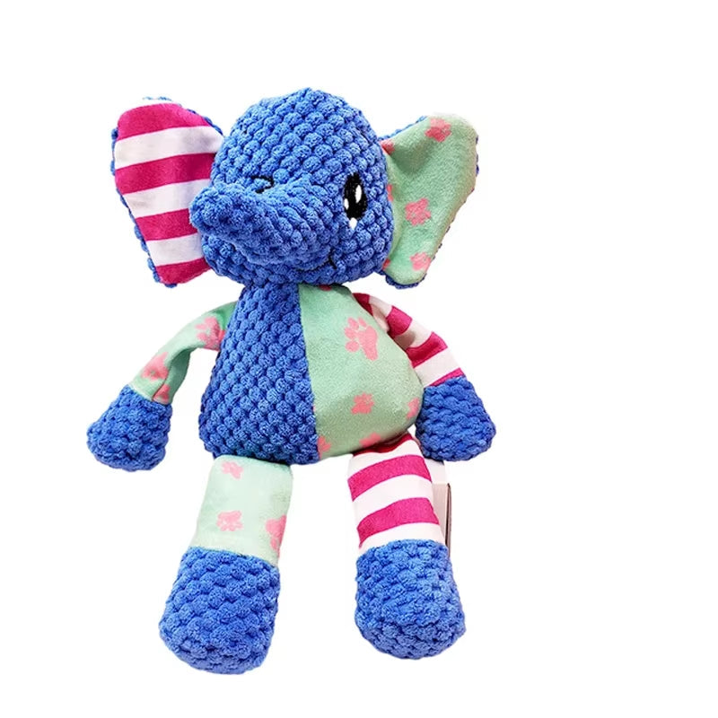 Close-up of the corduroy and plush splicing texture designed for pet dental health.