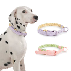 Cute Candy Color Dog Collar & Leash Set – PVC Biothane & Reflective Nylon for Small and Medium Dogs