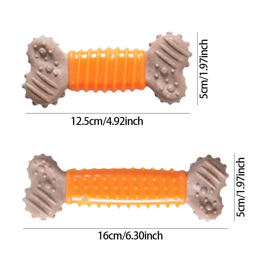 Self-Entertainment TPR Bone-Shaped Dog Chew Stick - Heavy-Duty Chew-Resistant Dental Molar Toy for Puppies, Small, and Medium Dogs