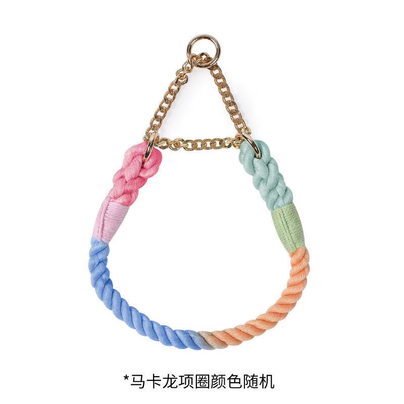 Loudik Wholesale Short-Pull Large Dog Rope Explosion-Proof Pet Traction Rope P-Chain Collar Set Medium and Large Dog Supplies