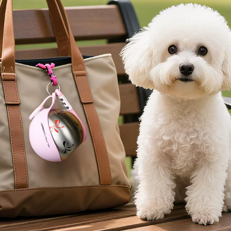 Small Dog Water Bottle 285ML Stainless Steel Convenient Dog Drink Dispenser Puppy Travel Portable Water Bowl