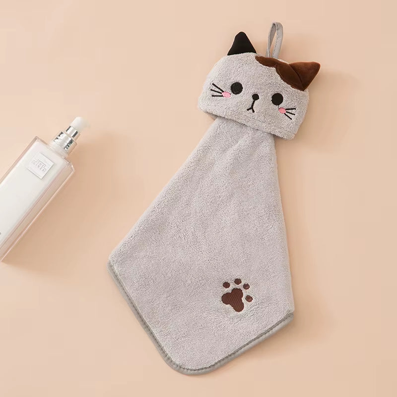 Cat Face Bathroom Hand Towel