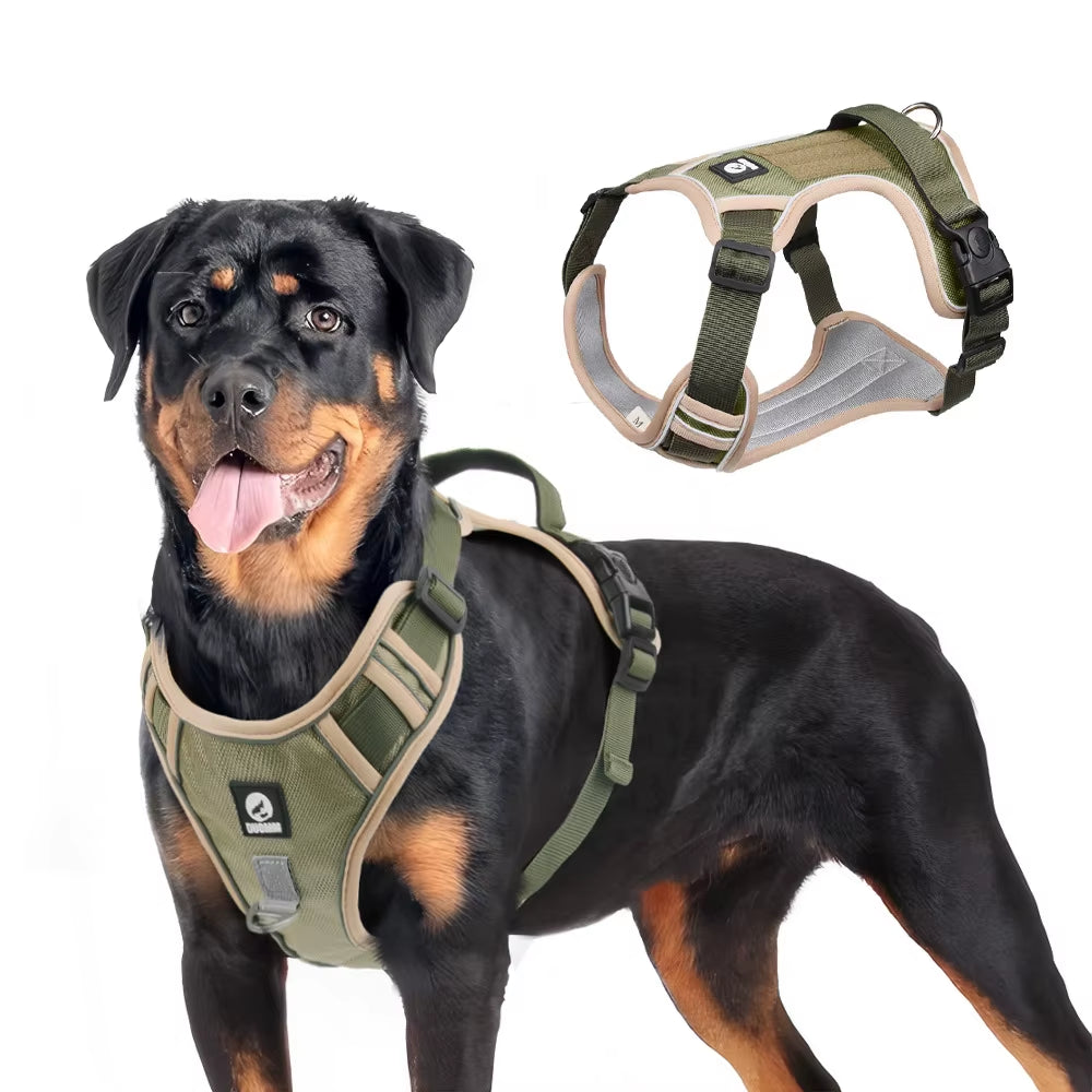 Dog Harnesses Pet Collar Labrador Army Reflective Adjustable Harness Oxford Cloth Vest Training Hound Walk Medium Large Dog