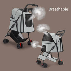 High Quality Pet Stroller Teddy Cat and Dog Stroller Small Lightweight Foldable Outdoor Stroller Suitable for Outdoor Activities