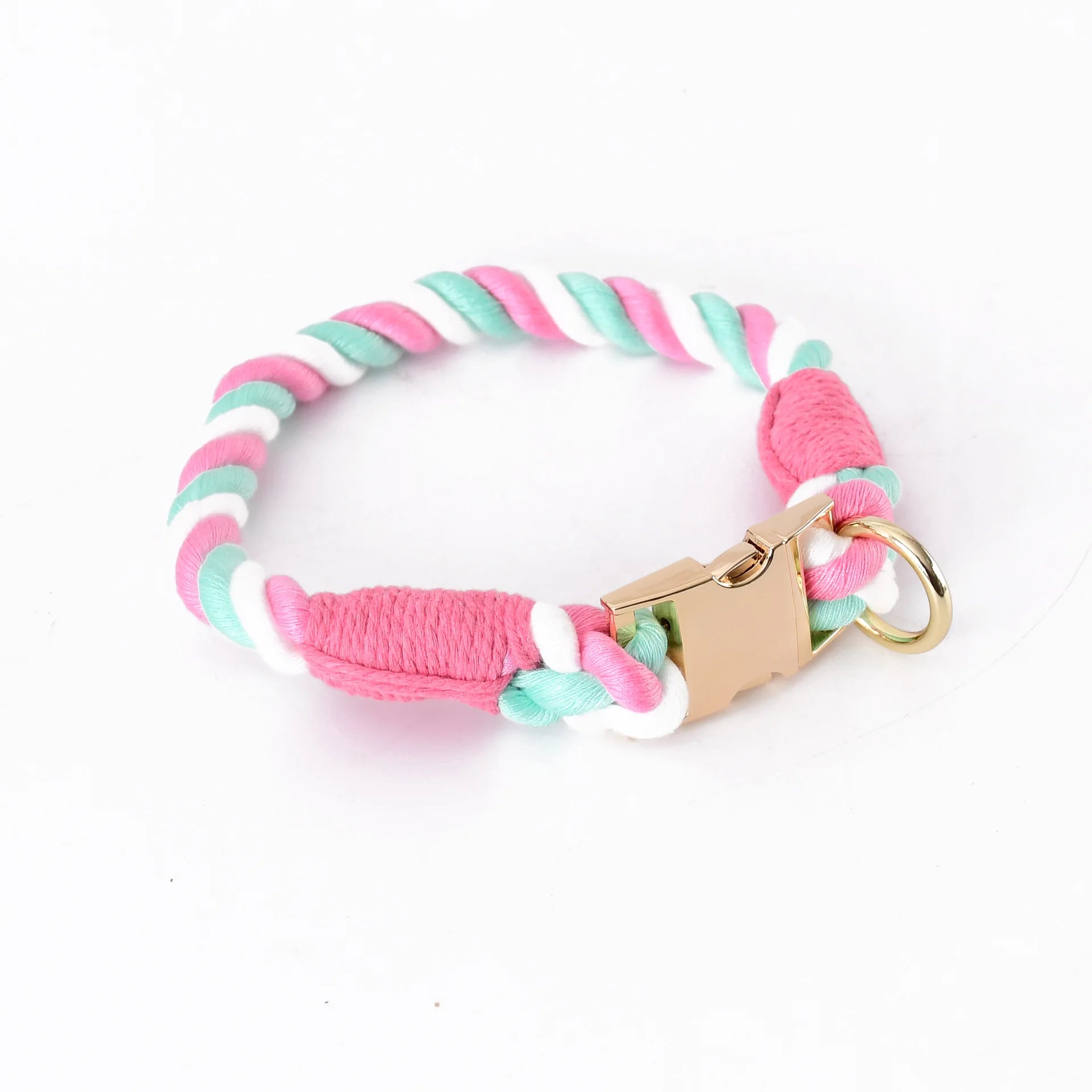 Rainbow Dog Collar Pet Puppy Walking Training Dog Collar with Metal Buckle for Large Medium Small Strap Belt Cotton Dogs Collar