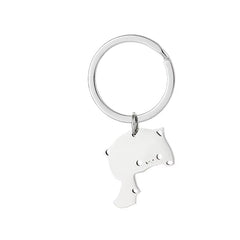 Cute Cat Keychain Stainless Steel 