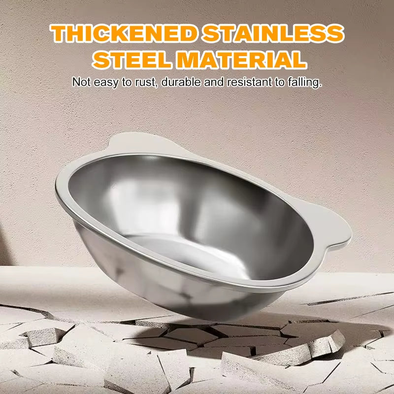Stainless Steel Pet Bowl Slanted anti Cervical Spondylosis for Cats and Dogs Dual Use Feeder