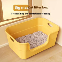 Open-Top Cat Potty Cat Garbage Odor-Resistant Bin Large Capacity Large Size Semi Enclosed Anti-Spla Cat Toilet Pet Supplies