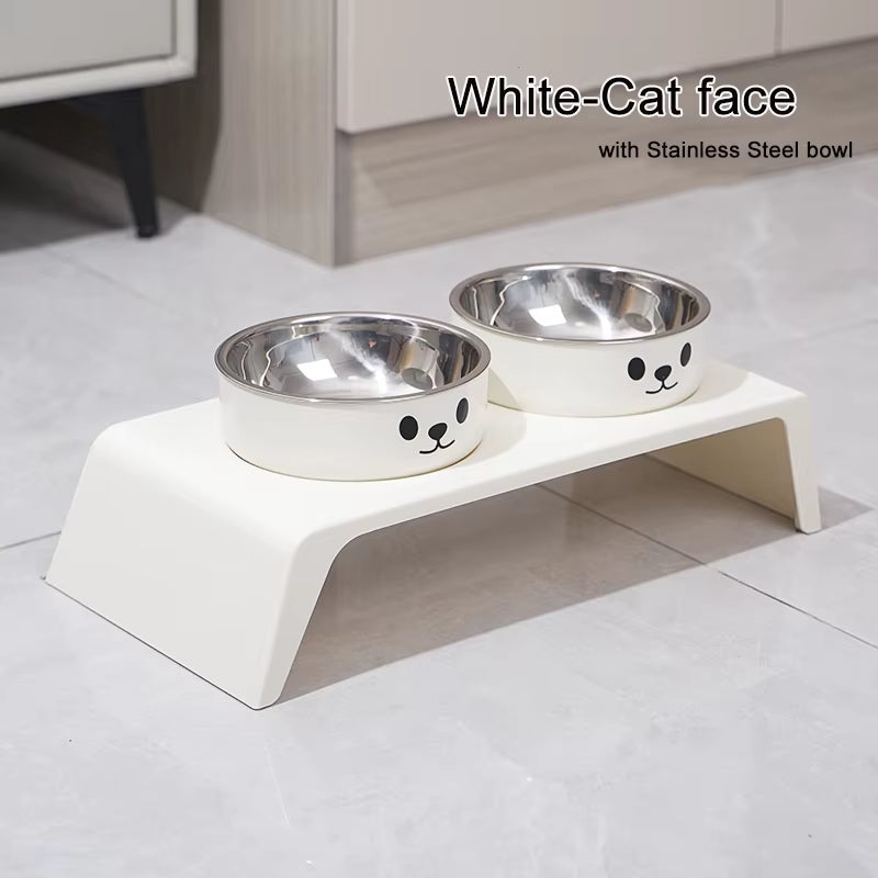 Elevated Double Pet Feeder - Raised Stand with Stainless Steel Bowls