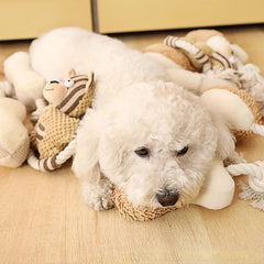 Pet Cotton Rope Toy Dog Sound Canvas Molar Teeth Cleaner Bite-Resistant Rope Knot Training Dog Toys Dog Toothbrush Dog Toys
