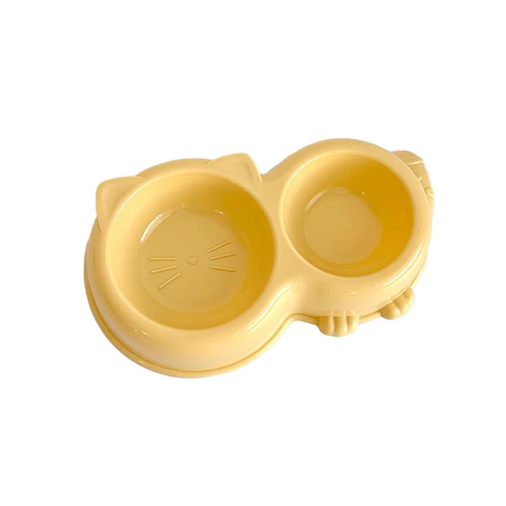 Cat Food Bowl - Pet Double Bowl Set, Anti-Spill Dog & Cat Feeding Bowls, Non-Slip Pet Food & Water Bowls,