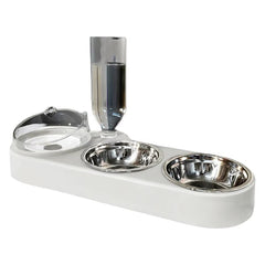 High-Capacity Pet Feeder Bowl Set with Beveled Mouth Automatic Drinking Water Splash-Proof