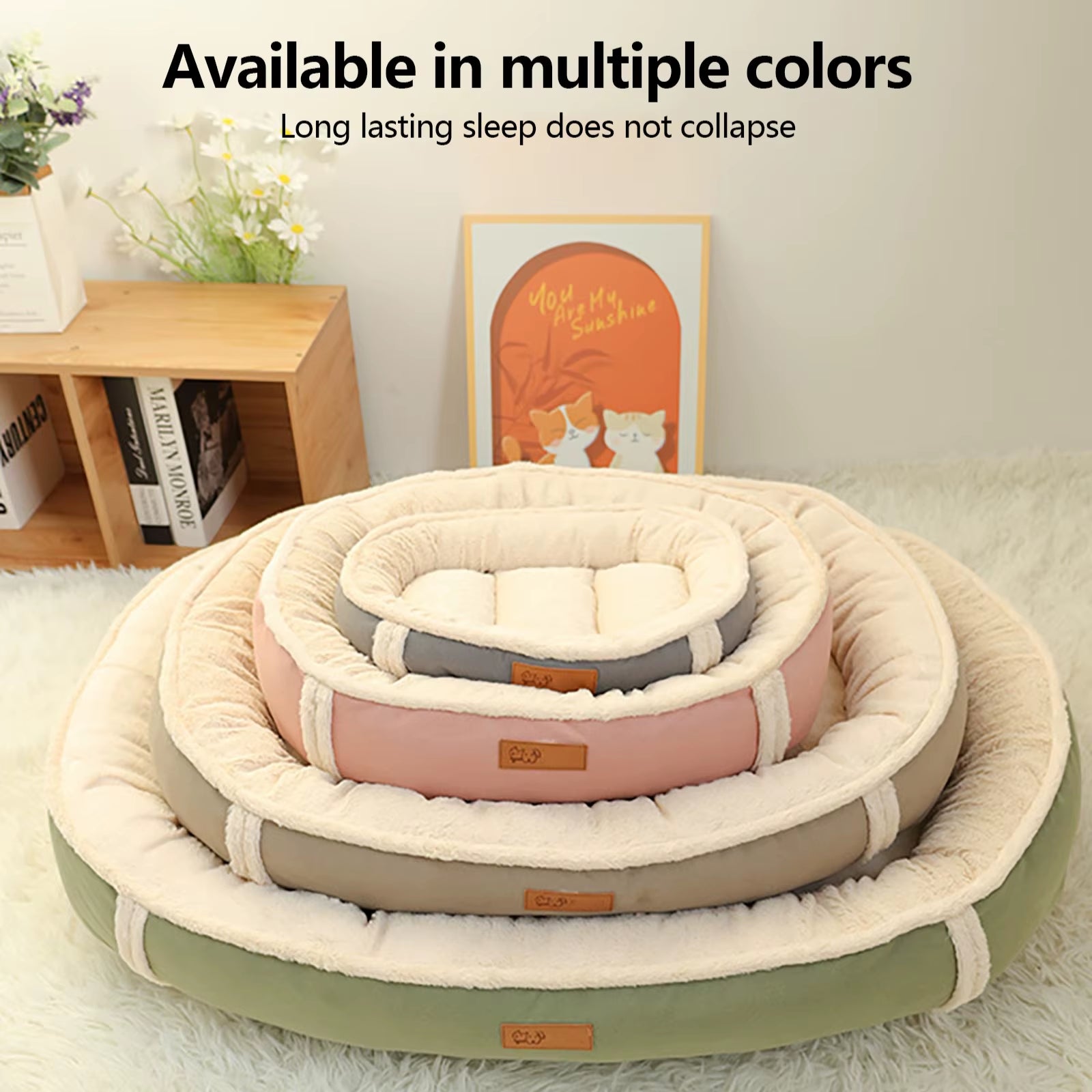 Suede Velvet Dog Bed Soft PP Cotton Filling Keep Warm Sleeping Mat for Small Medium Big Dogs for All Seasons Pet Accessories
