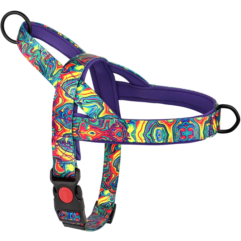 Nylon Dog Harness No Pull Strong Dog Harnesses Adjustable Pet Walking Training Vest for Small Medium Large Dogs Pitbull Bulldog