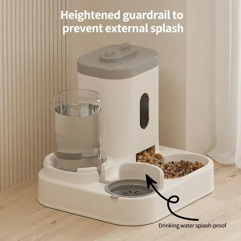 Automatic 2-in-1 Pet Feeder and Water Dispenser for Dogs and Cats - Large Capacity Food Bowl and Accessory for Puppies and Kittens