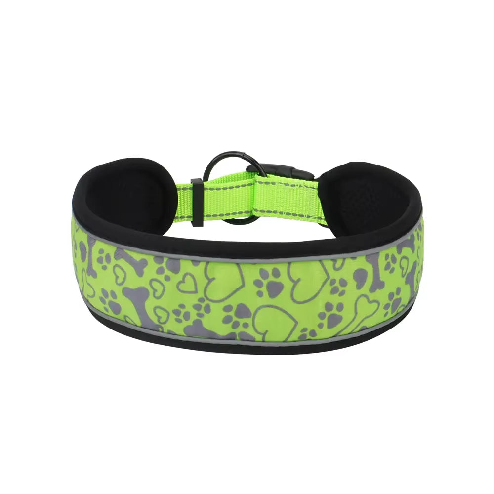 Reflective Dog Collar | Soft Padded Breathable Nylon Adjustable Pet Collar for Training Small, Medium, and Large Pets