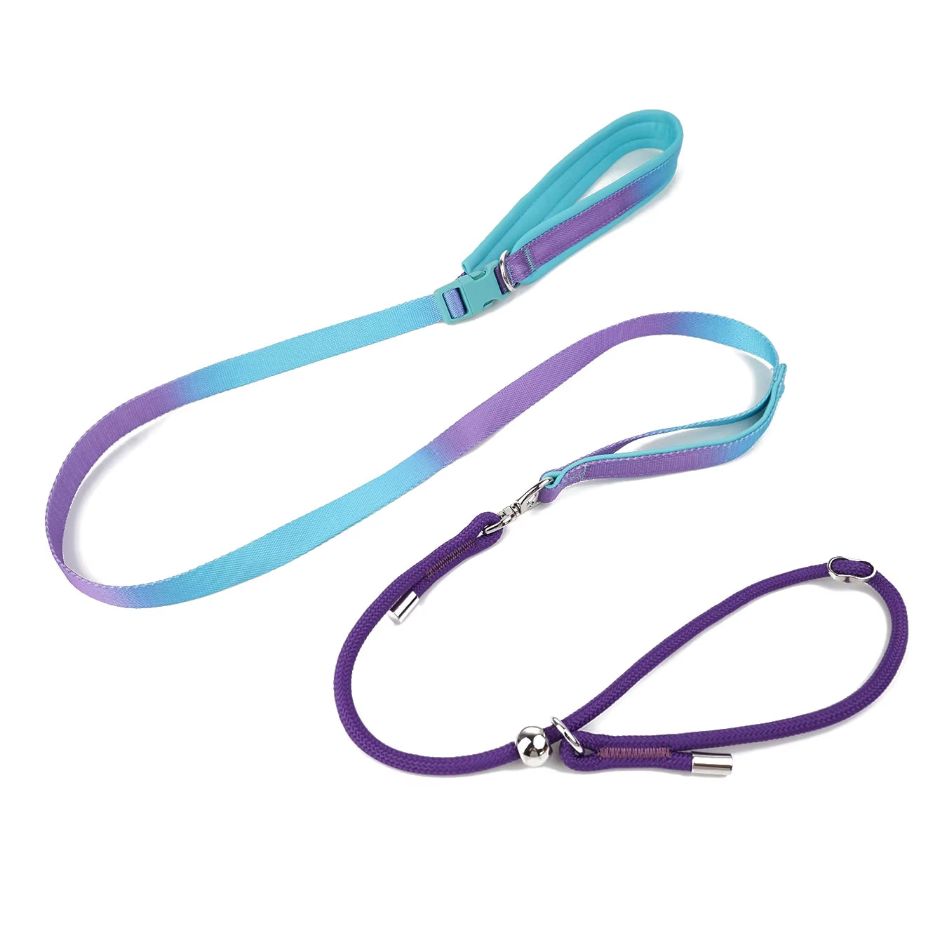 Ll054-Multifunctional Dog Training Leash Heavy Duty No Pull Dog Leash Comfortable Strong Loop Rope Rainbow Traction Rope.