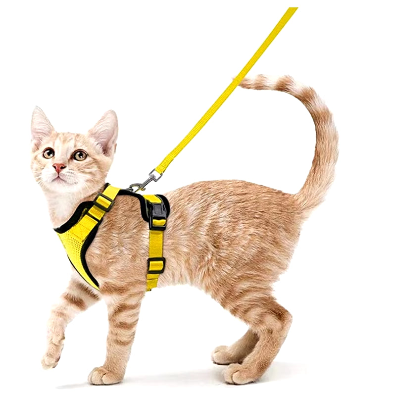 Cat Harness and Leash Set for Walking - Escape-Proof Adjustable Soft Vest Harness for Cats with Easy Control