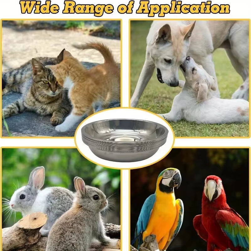 Slip-Resistant Stainless Steel Bowl Set – Low-Profile