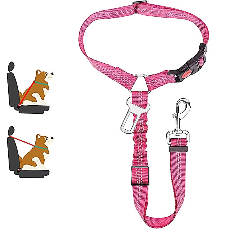 New Solid Two-In-One Pet Car Seat Belt - Adjustable