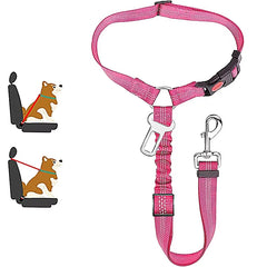 New Solid Two-In-One Pet Car Seat Belt - Adjustable