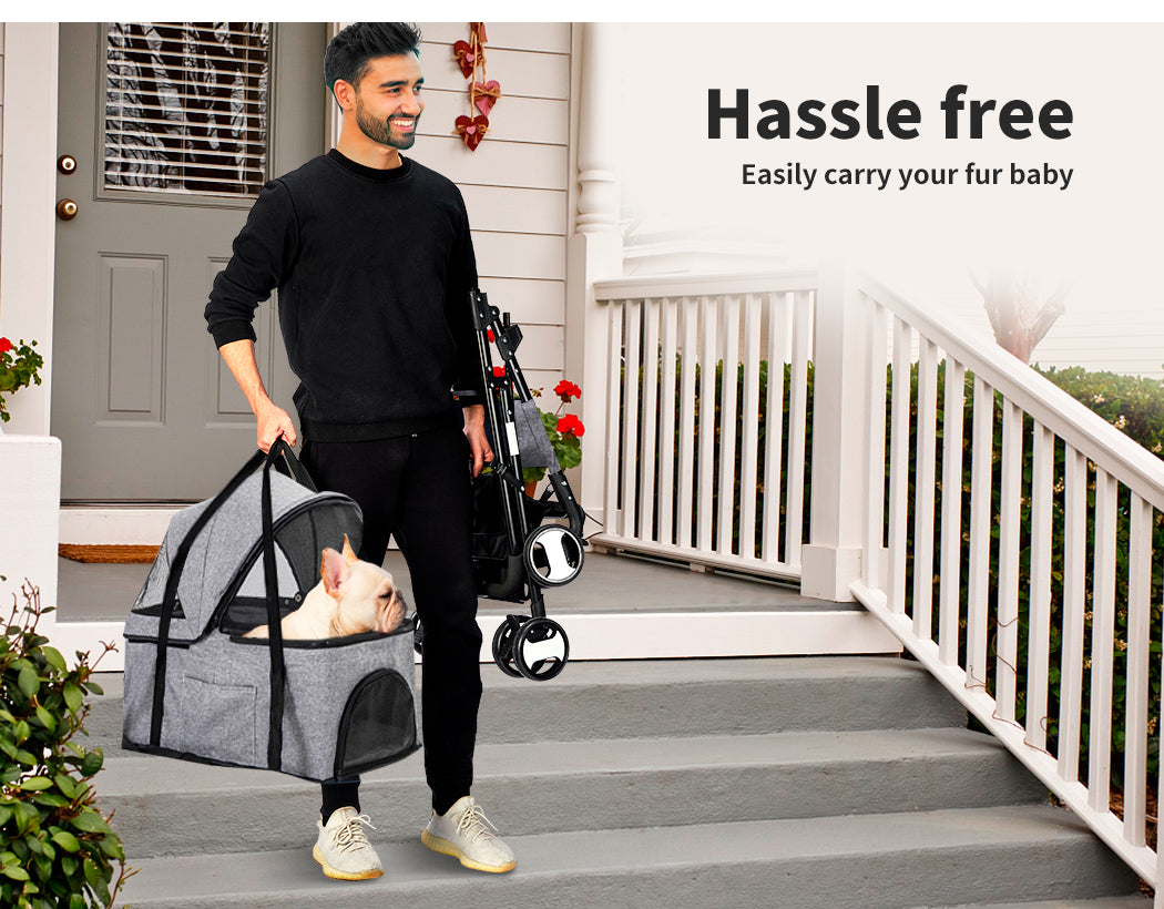 Pawz Pet Stroller Dog Cat Travel Carrier Bicycle Trailer Pram Foldable Pushchair