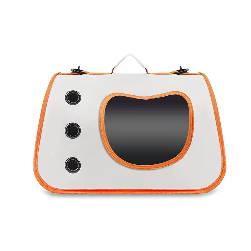 Foldable Breathable Pet Carrier - Portable Single Shoulder Bag for Small Cats and Dogs with Spacecraft Design