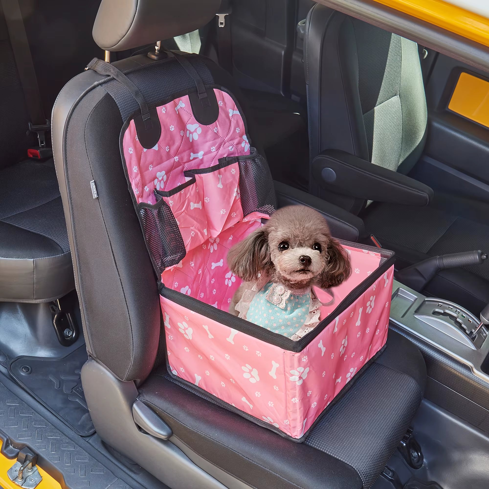 Pet Travel Safety Car Seat for Dogs, Comfortable and Easy-to-Clean Car Mat, Black
