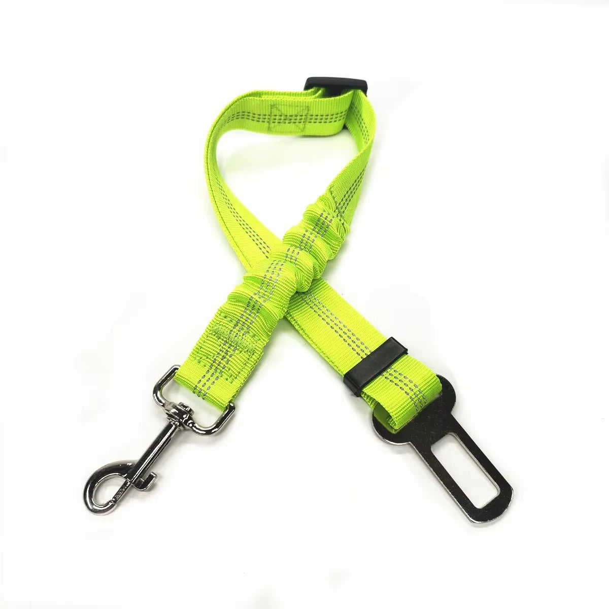 Adjustable Reflective Dog Car Seat Belt Harness with Cushioning and Elasticity for Safe Travel