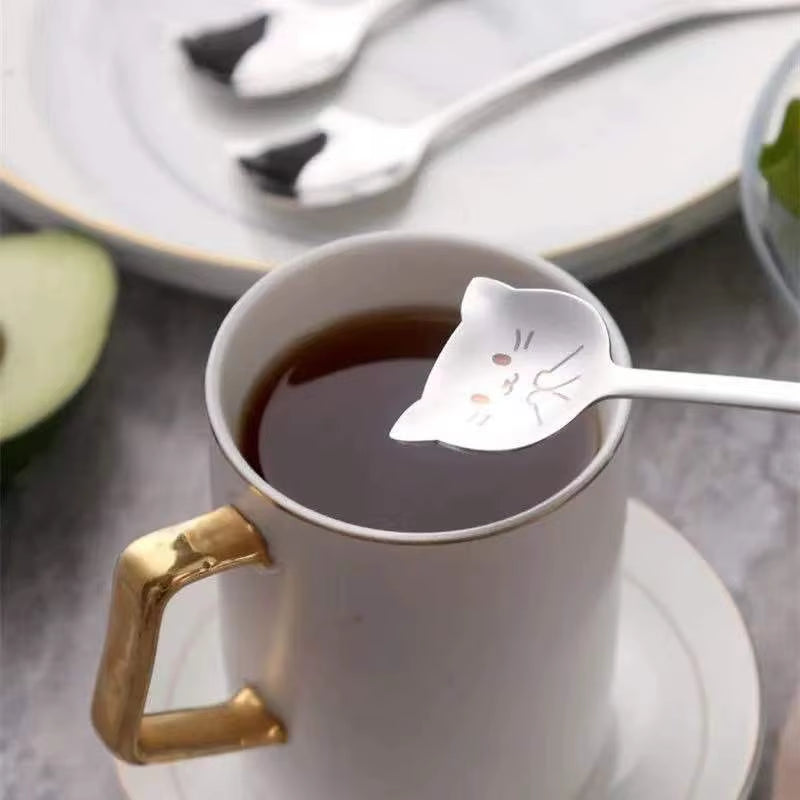 Cat Faced Design Spoons - Stainless Steel