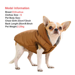 Winter Dog Hoodie Coat - Warm Fleece Puppy Jacket with D-Ring - Red, Black & Coffee
