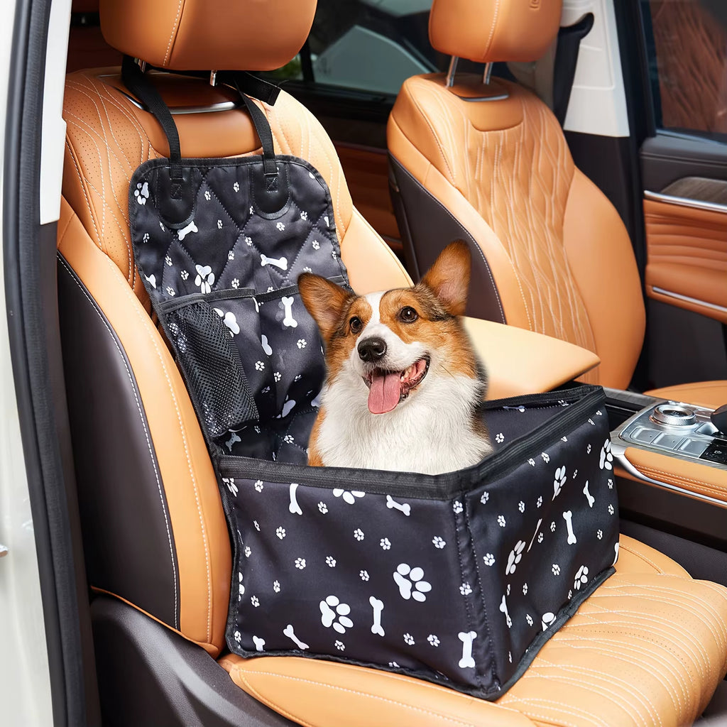 Pet Travel Safety Car Seat for Dogs, Comfortable and Easy-to-Clean Car Mat, Black