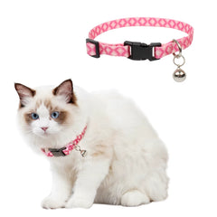 Cute Cats Collar with Bell Adjustable Kitten and Puppy Lead Collars Colorful Printed Fashion Pet Small Dogs Products