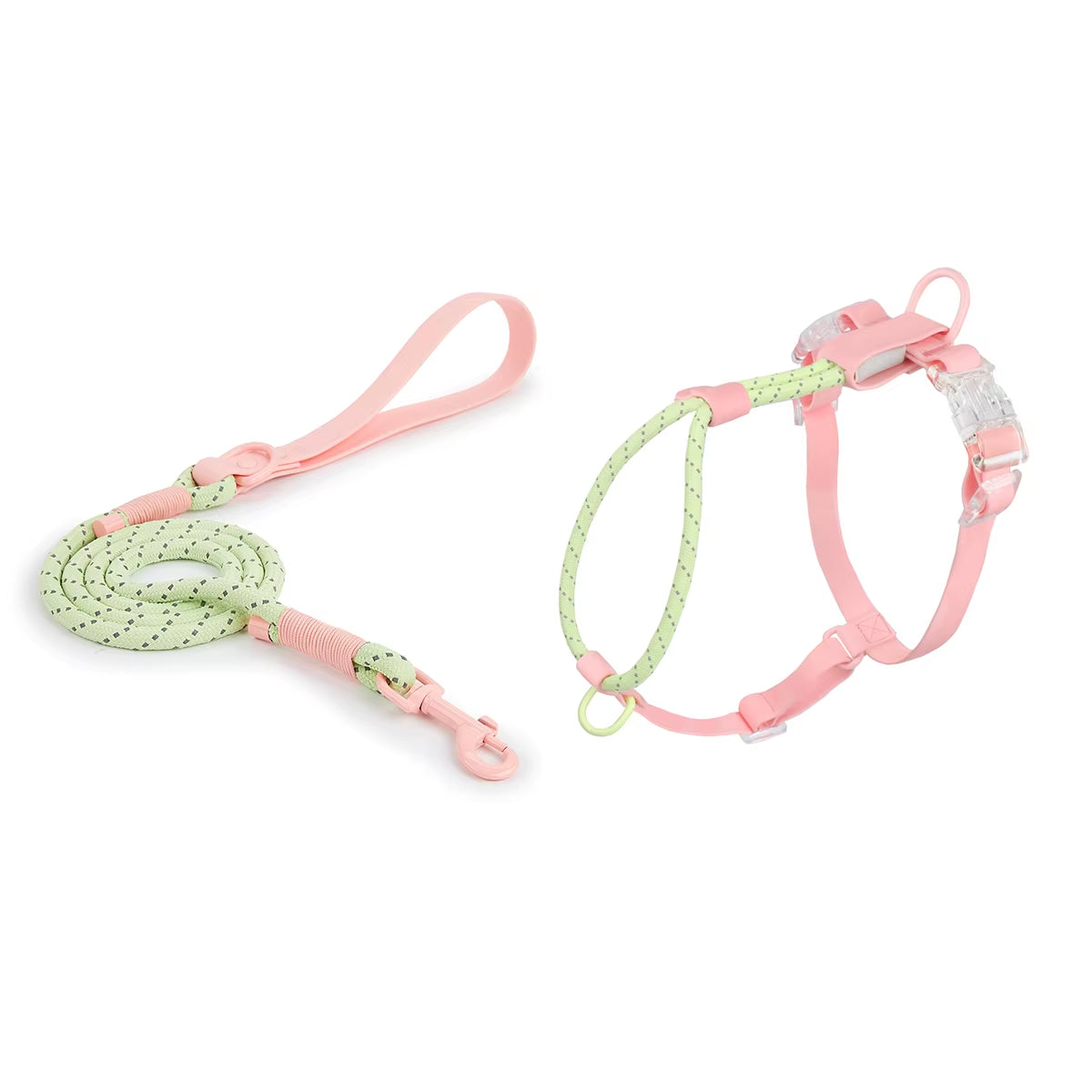 Dogs Leash Harness Set - Summer Special - No Pull Safety Reflective Nylon Leashes