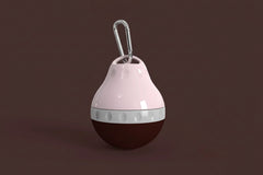 Mocha Bean brown water-drop shaped portable pet water dispenser.