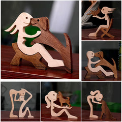 Family Puppy Wood Dog Crafts - Home And Office Decor