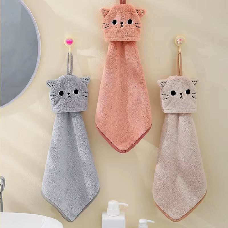 Cat Face Bathroom Hand Towel