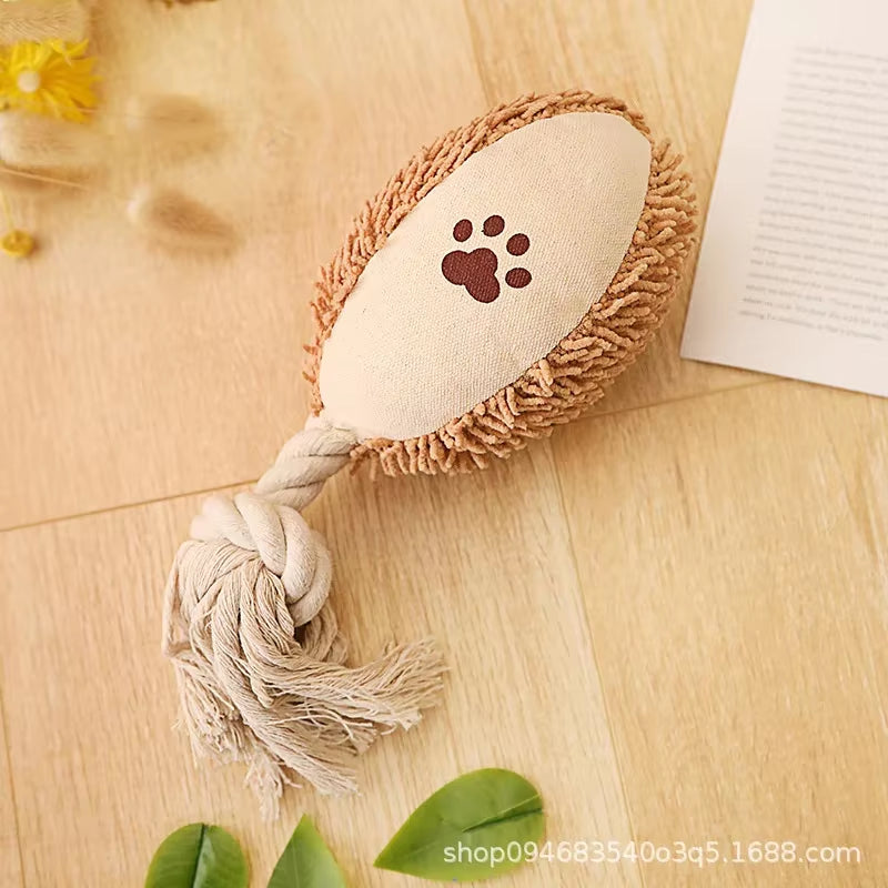Pet Cotton Rope Toy Dog Sound Canvas Molar Teeth Cleaner Bite-Resistant Rope Knot Training Dog Toys Dog Toothbrush Dog Toys