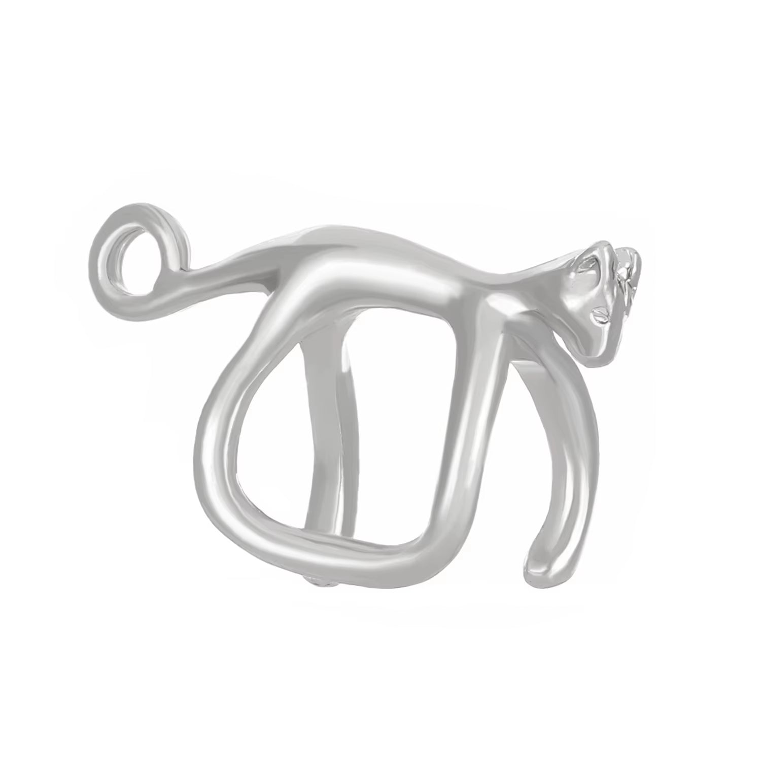 Stylish Cat Elf Clip-On Earrings with Green Eye Design - Unique Metal Fashion Jewelry for Women