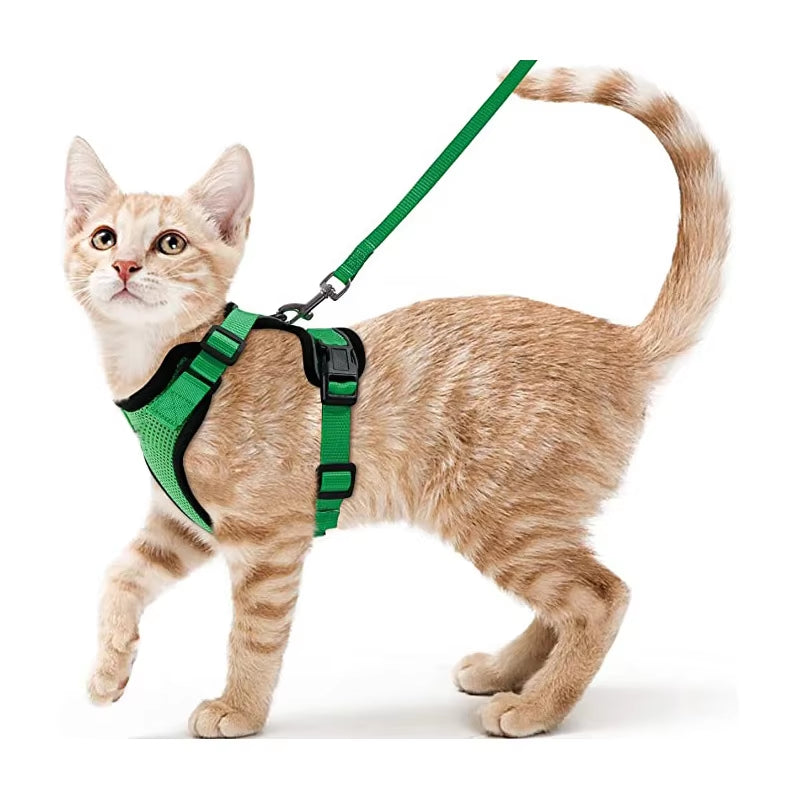 Cat Harness and Leash Set for Walking - Escape-Proof Adjustable Soft Vest Harness for Cats with Easy Control