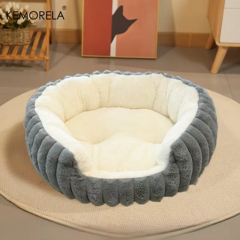 Jumbo Soft Warm Pet Bed - Plush Cozy Sofa with Backrest