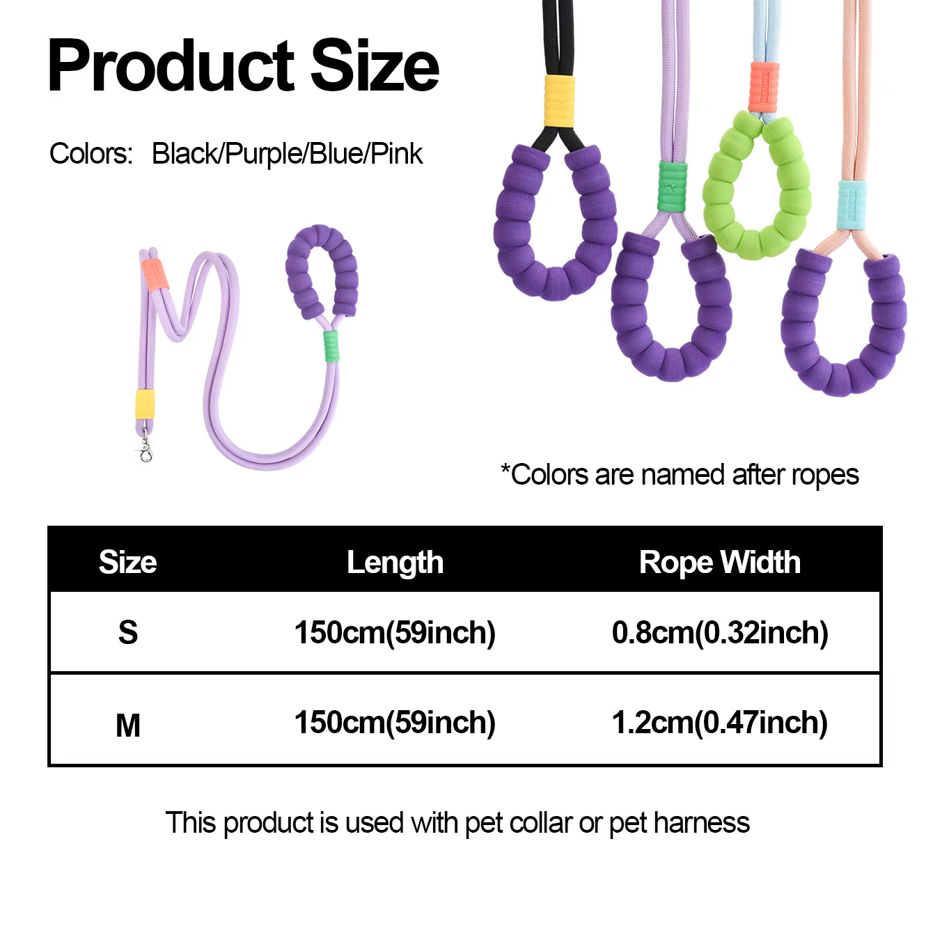 Double Marshmallow Pet Dog Crossbody Leash