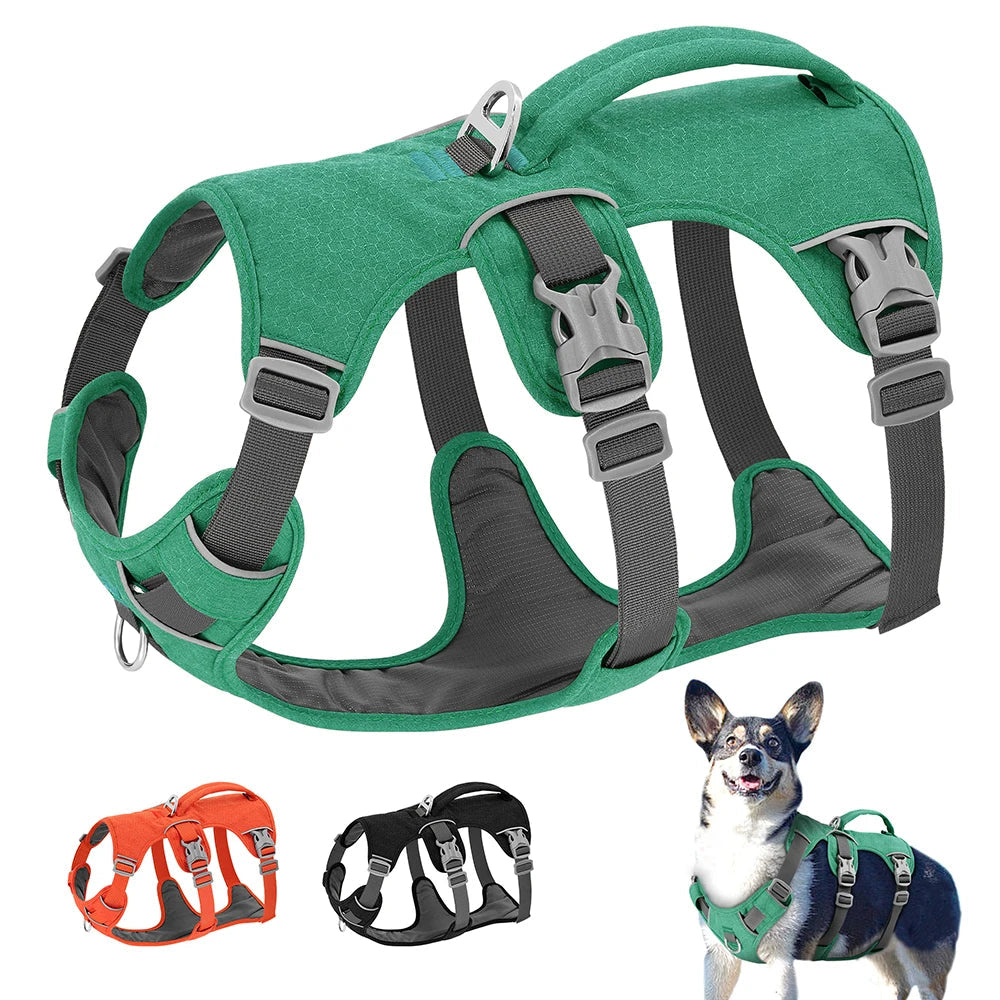 Reflective No-Pull Dog Harness - Durable Padded Vest with Support Handle