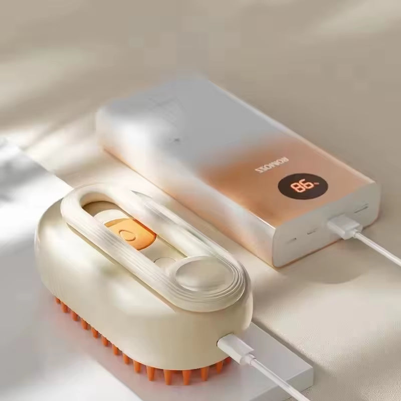 3-in-1 Electric Pet Grooming Brush with Steam Spray and Massage Function for Dogs and Cats