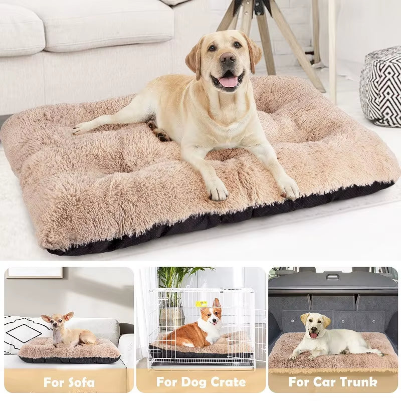 Premium Plush Washable Pet Bed Mat for Cats and Dogs - Thick and Cozy Cushion for Medium to Large Pets